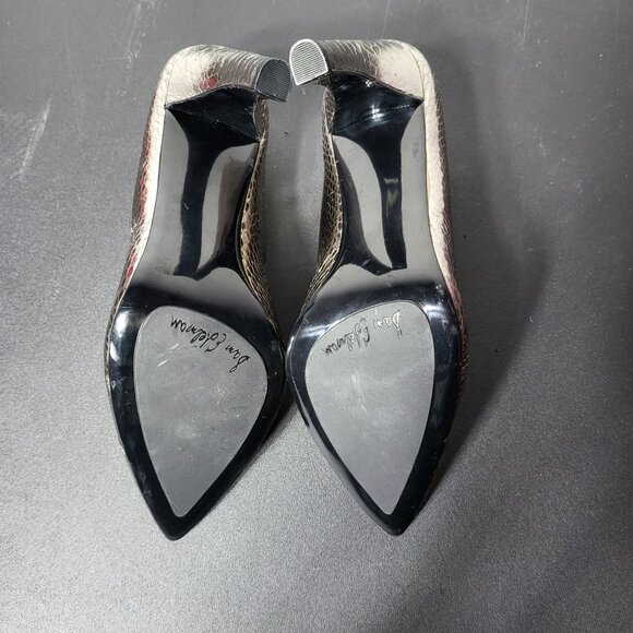 Sam Edelman Womens Metallic Sadi Snakeskin Pump Heel Size 6.5 Formal Animal Date - Picture 10 of 12